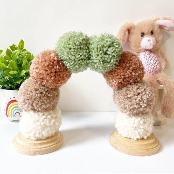 Rainbow Pom Pom Table Centerpiece Kids Party Decorations Baby Room Nursery Decor - Picture 2 of 4